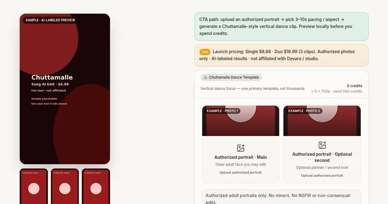 Chuttamalle Dance AI: Stripe Credits ile Yüz Fotoğrafından Dans Videosu – webdedik gönderisi