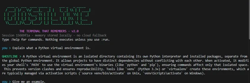 GHOSTLINE: Terminal İçinde Yaşayan AI Asistanı – webdedik gönderisi