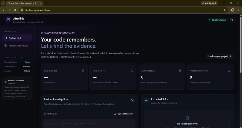 Kırık Linkler için AI Dedektif: Afterlink Projesi – webdedik gönderisi