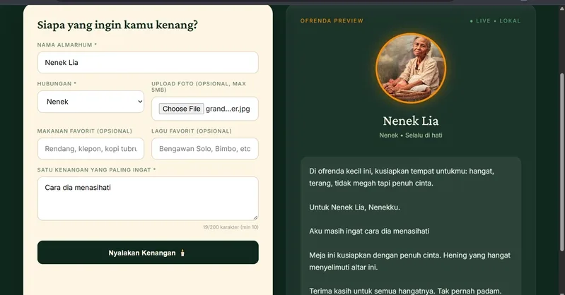 Ofrenda Digital: Nenek Lia için Çevrimdışı Yapay Zeka Sunusu – webdedik gönderisi